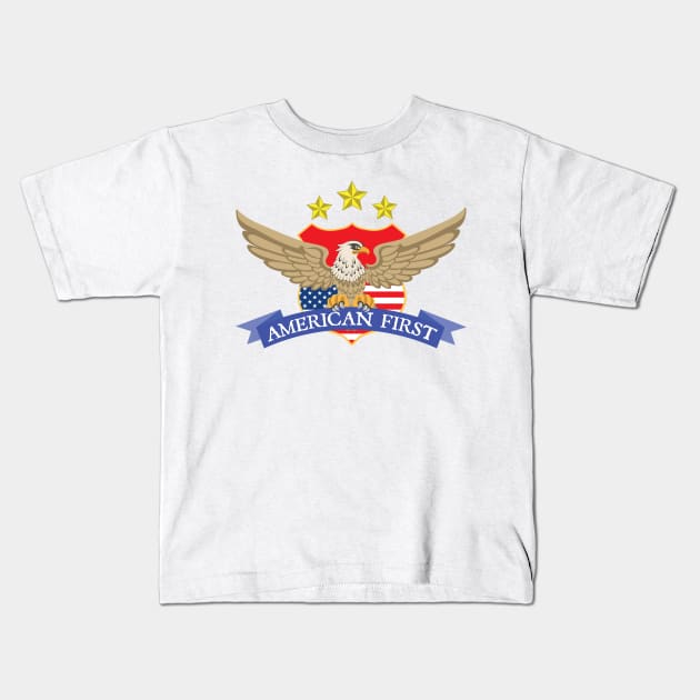 American First Kids T-Shirt by denizen